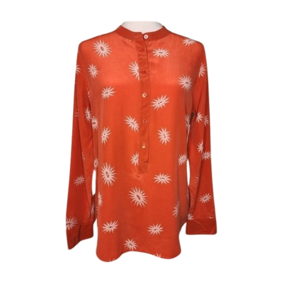 Equipment Tops - NWT Equipment Ava Clean with Contrast Silk Blouse in Spicy Orange Size‎ Medium